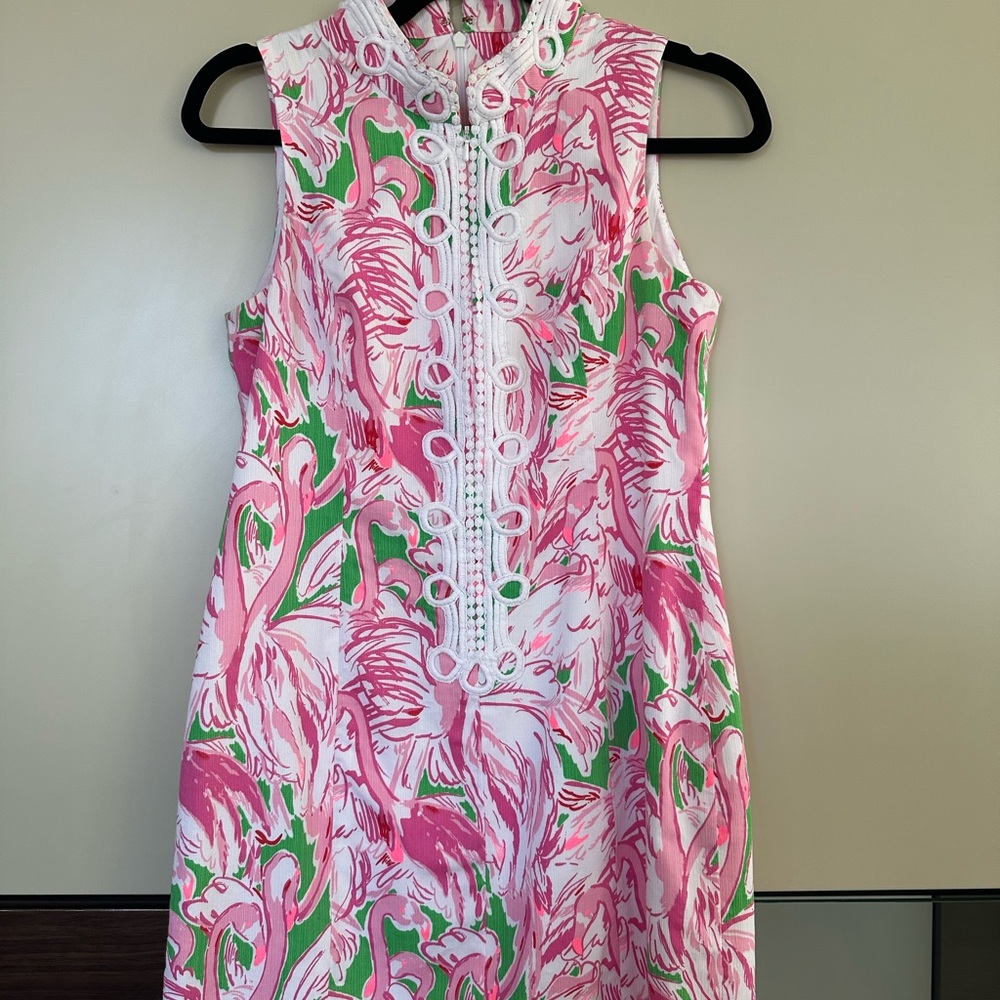 Lilly Pulitzer Pink and Green Tropical Mini Dress